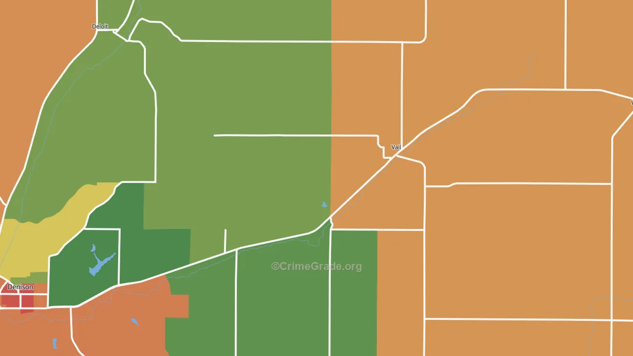 Vail, IA Map of Burglary Rates