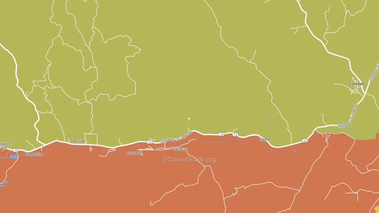 Valdez, CO Map of Burglary Rates