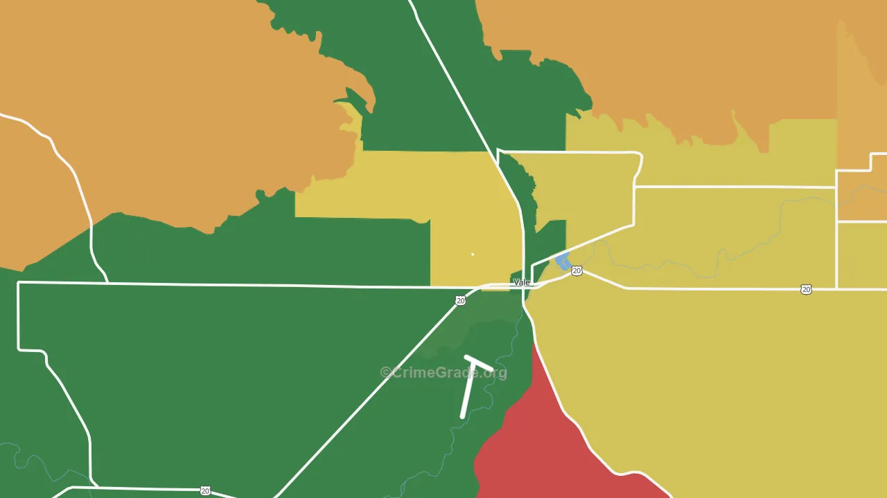 Vale, OR Map of Burglary Rates