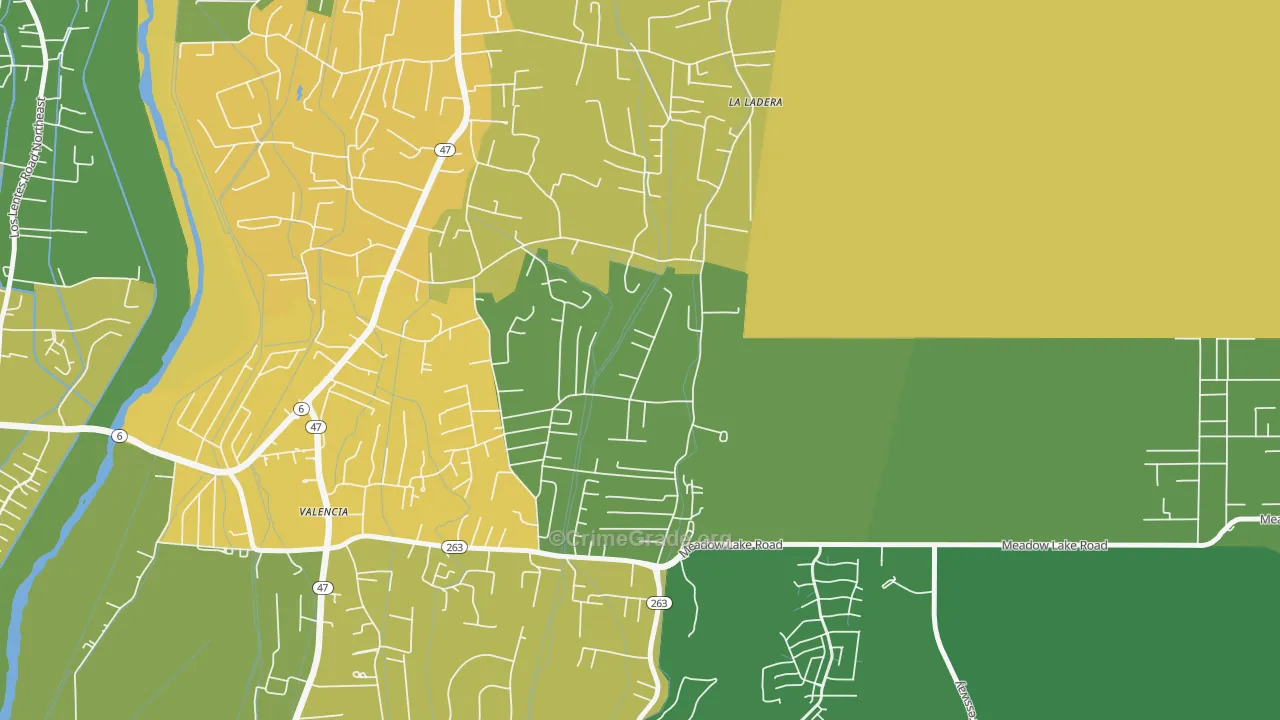 Valencia, NM Map of Burglary Rates