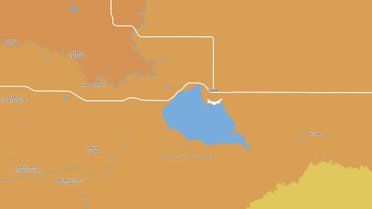 Valier, MT Map of Burglary Rates