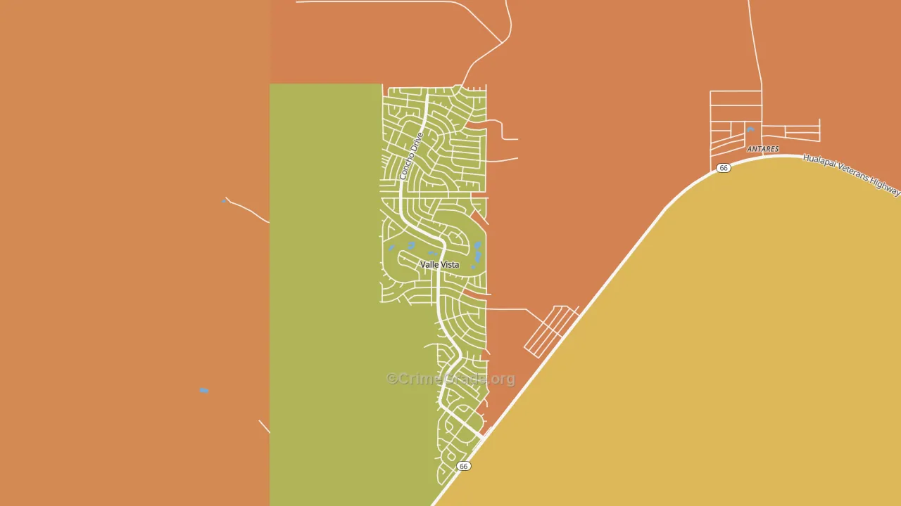 Valle Vista, AZ Map of Burglary Rates