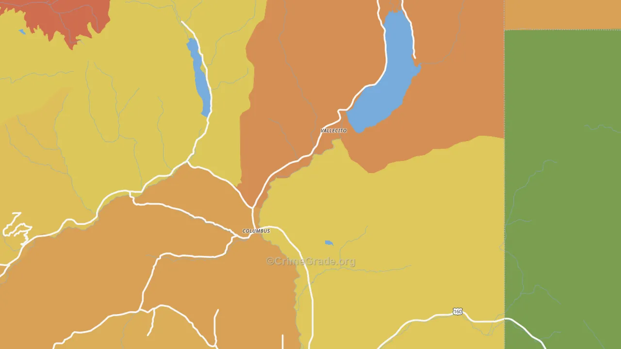 Vallecito, CO Map of Burglary Rates