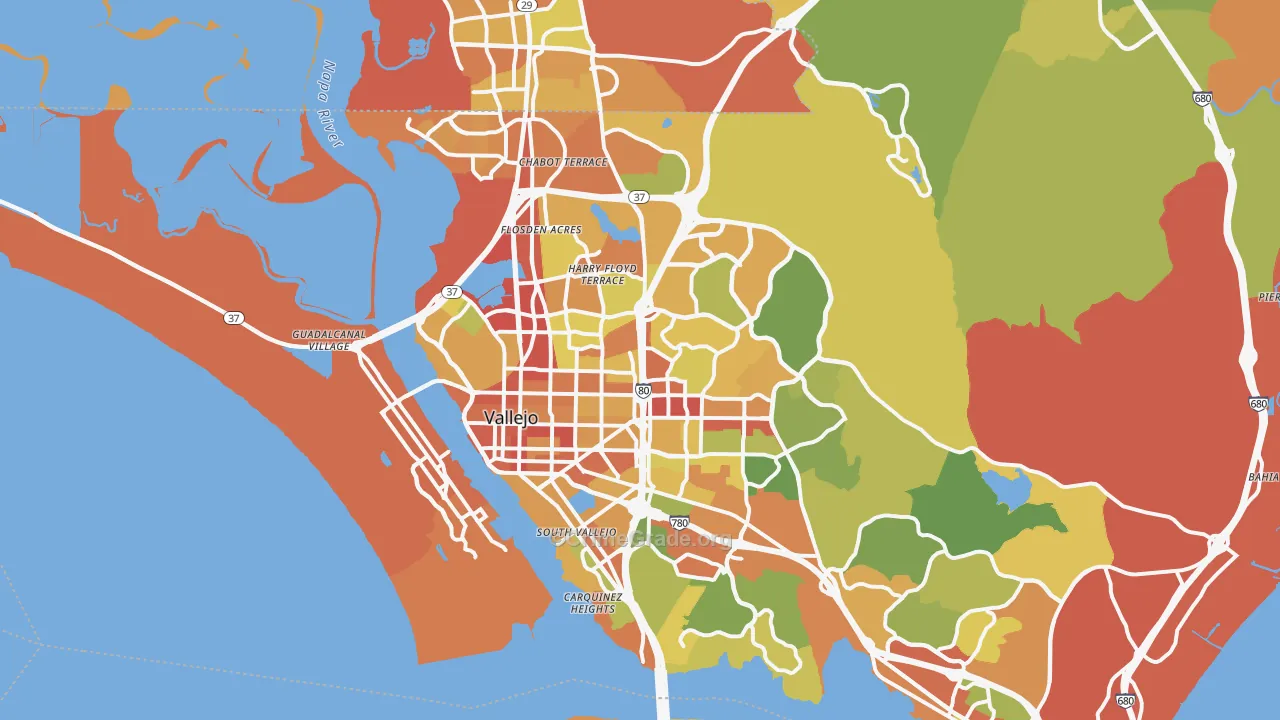 Vallejo, CA Map of Burglary Rates