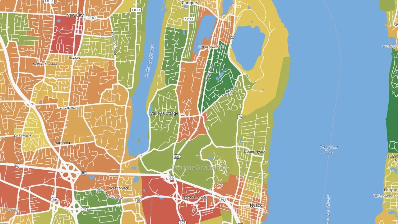 Valley Cottage, NY Map of Burglary Rates