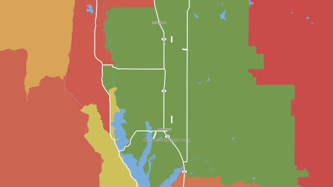 Valley County, ID Map of Burglary Rates