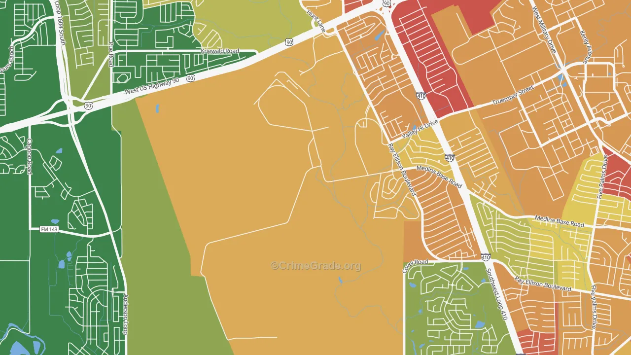 Valley-Hi, TX Map of Burglary Rates