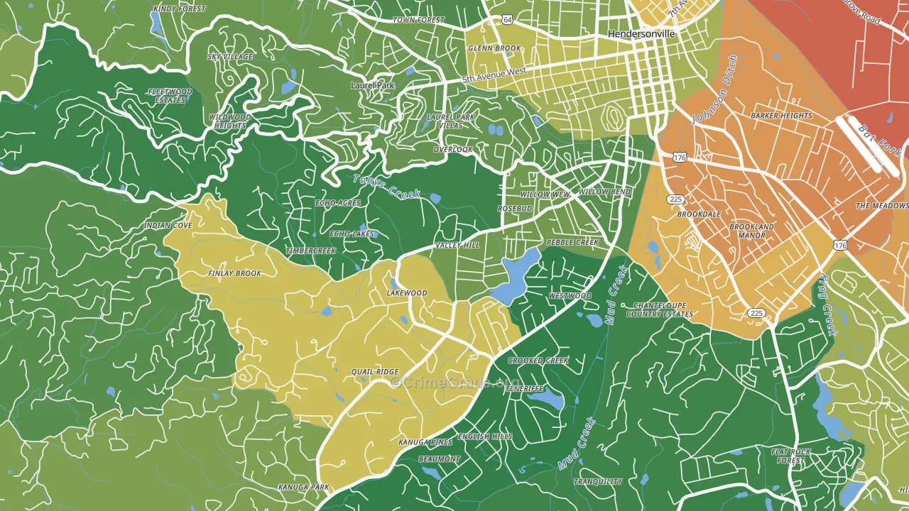 Valley Hill, NC Map of Burglary Rates