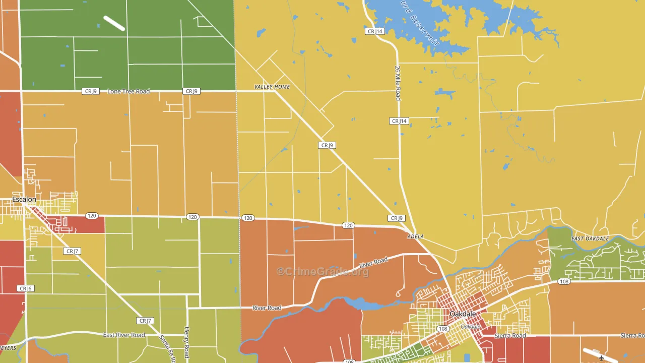 Valley Home, CA Map of Burglary Rates