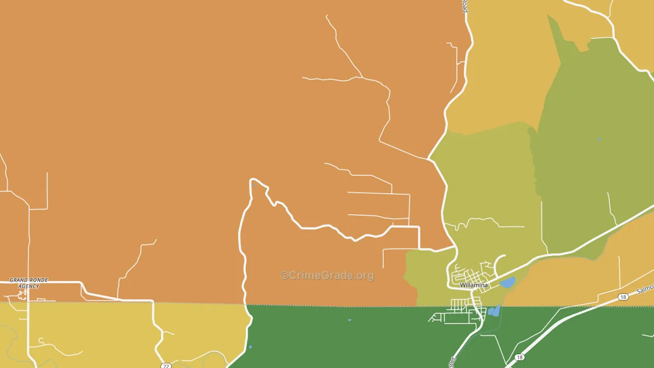 Valley Junction, OR Map of Burglary Rates