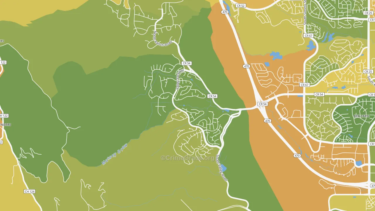 Valley Legacy, Littleton, CO Map of Burglary Rates