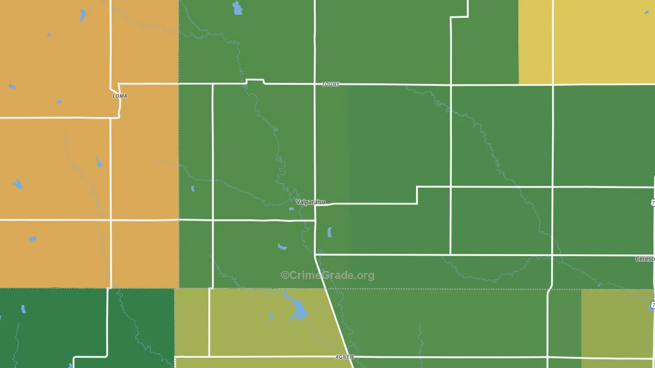 Valparaiso, NE Map of Burglary Rates