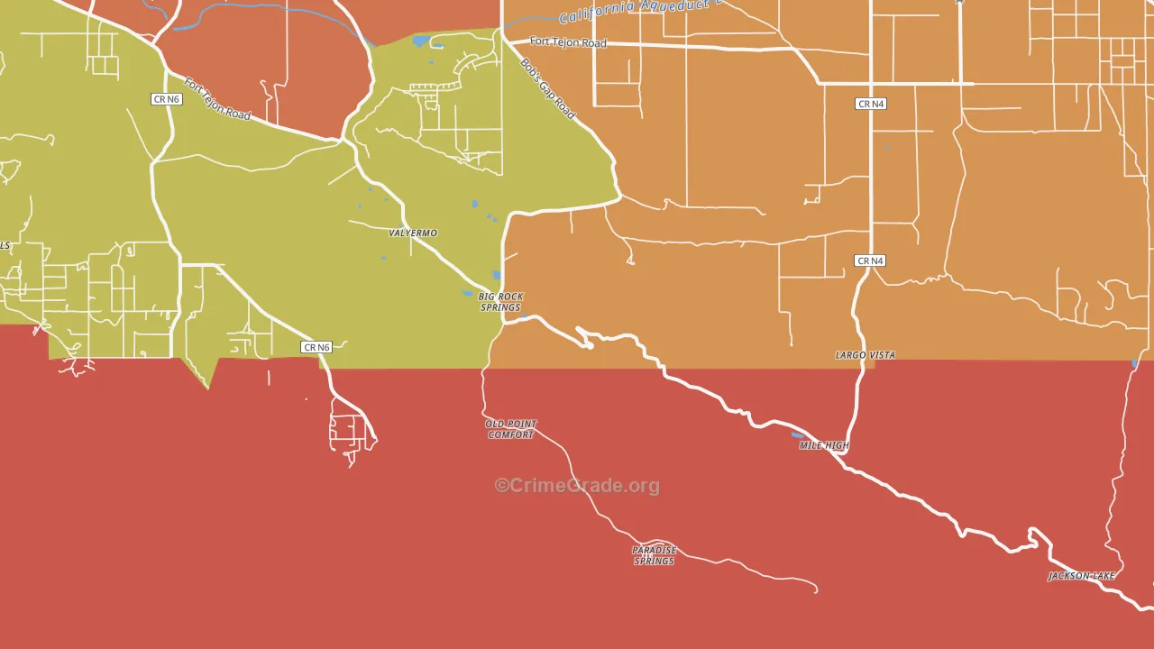 Valyermo, CA Map of Burglary Rates