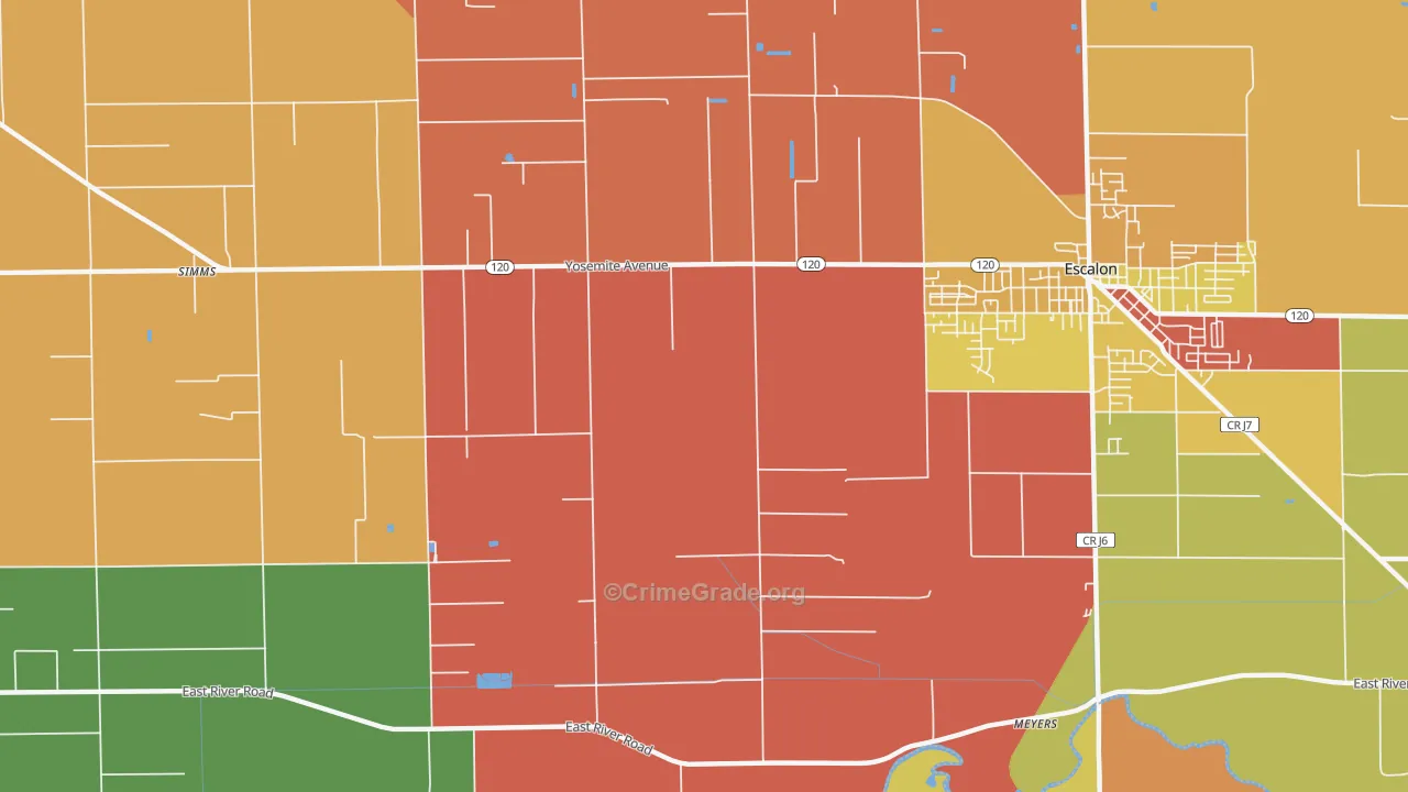 Van Allen, CA Map of Burglary Rates
