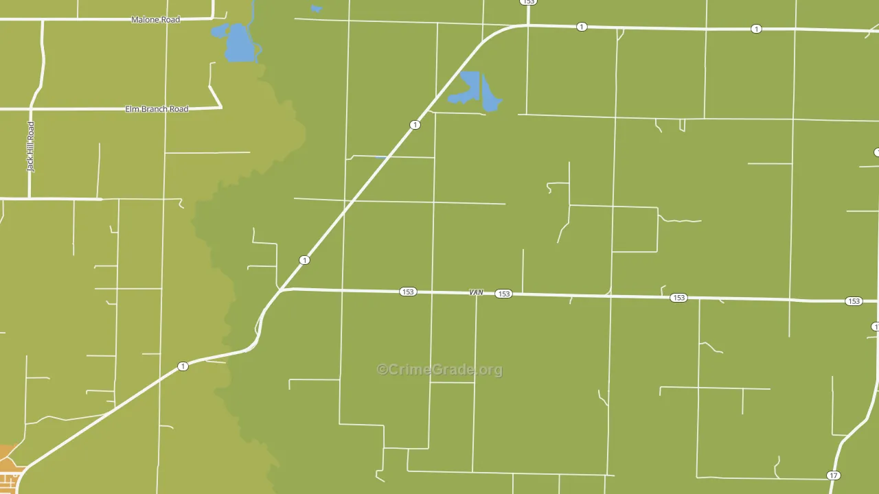 Van, AR Map of Burglary Rates