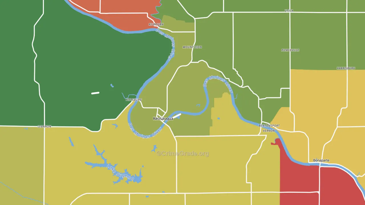 Van Buren County, IA Map of Burglary Rates