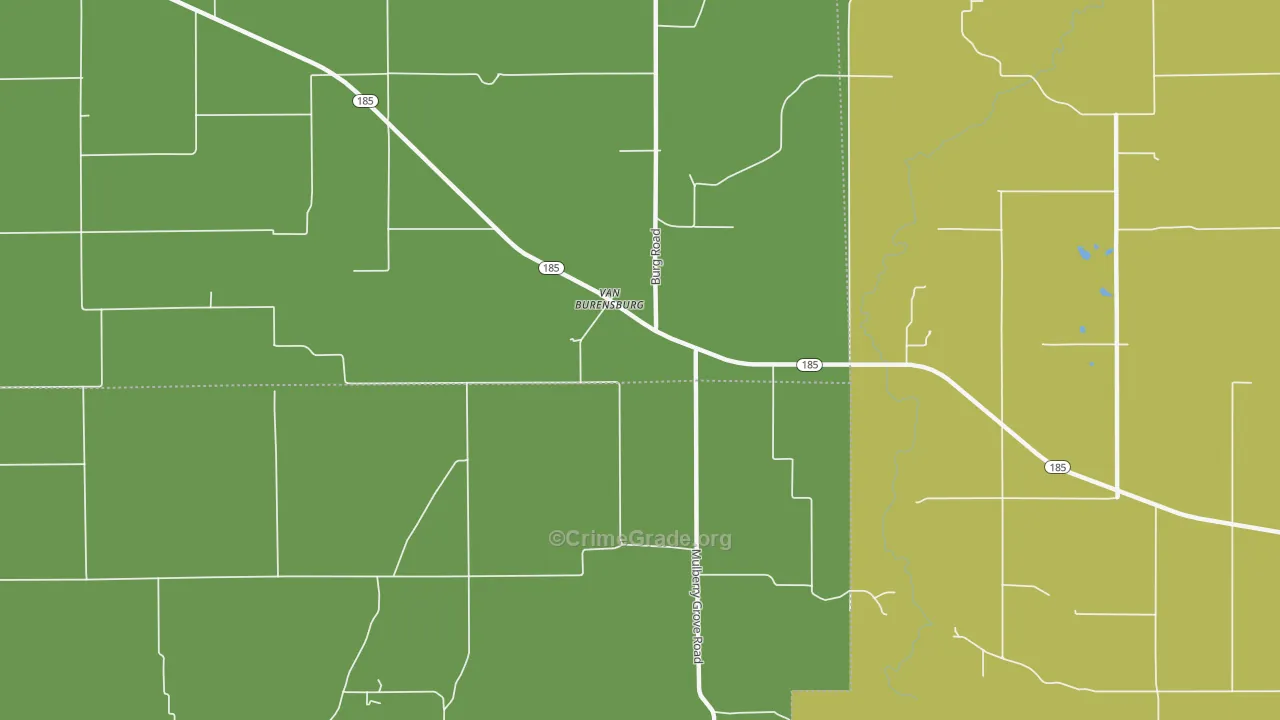Van Burensburg, IL Map of Burglary Rates