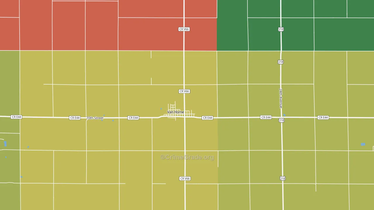 Van Horne, IA Map of Burglary Rates