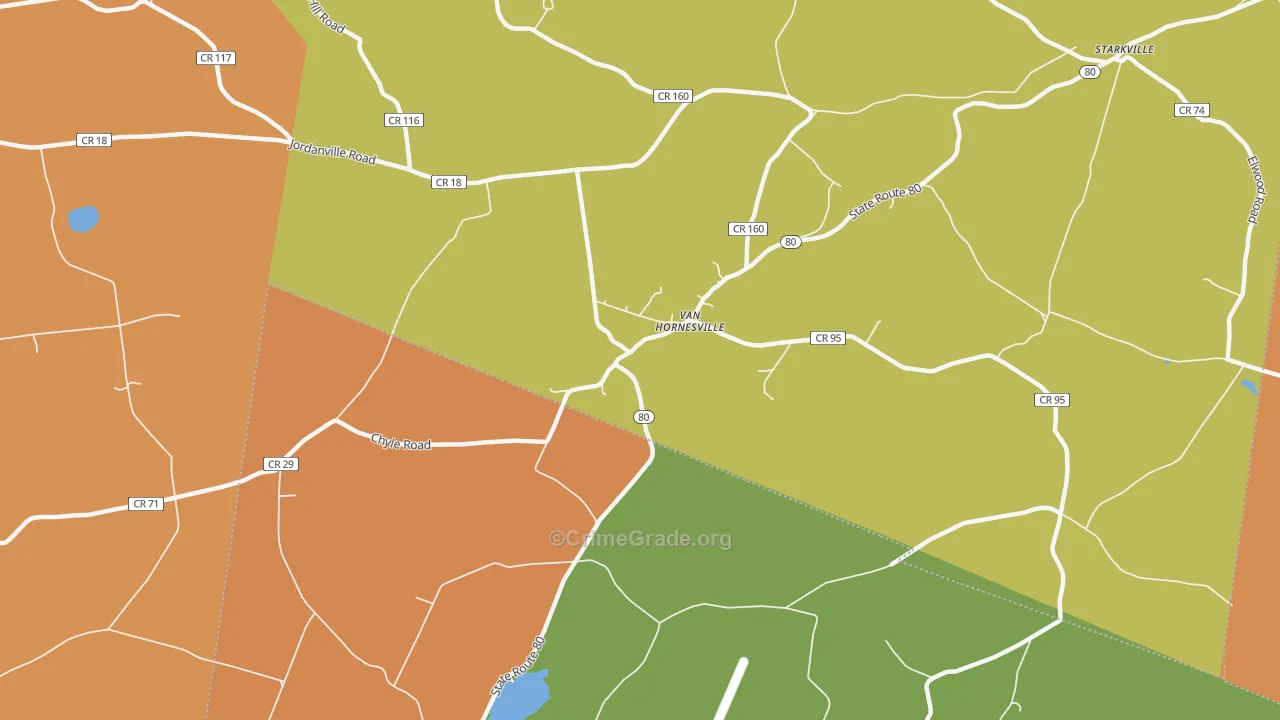 Van Hornesville, NY Map of Burglary Rates