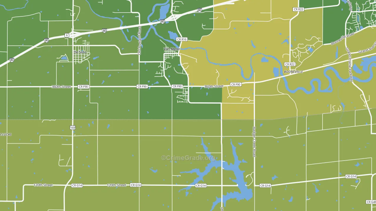 Van Meter, IA Map of Burglary Rates