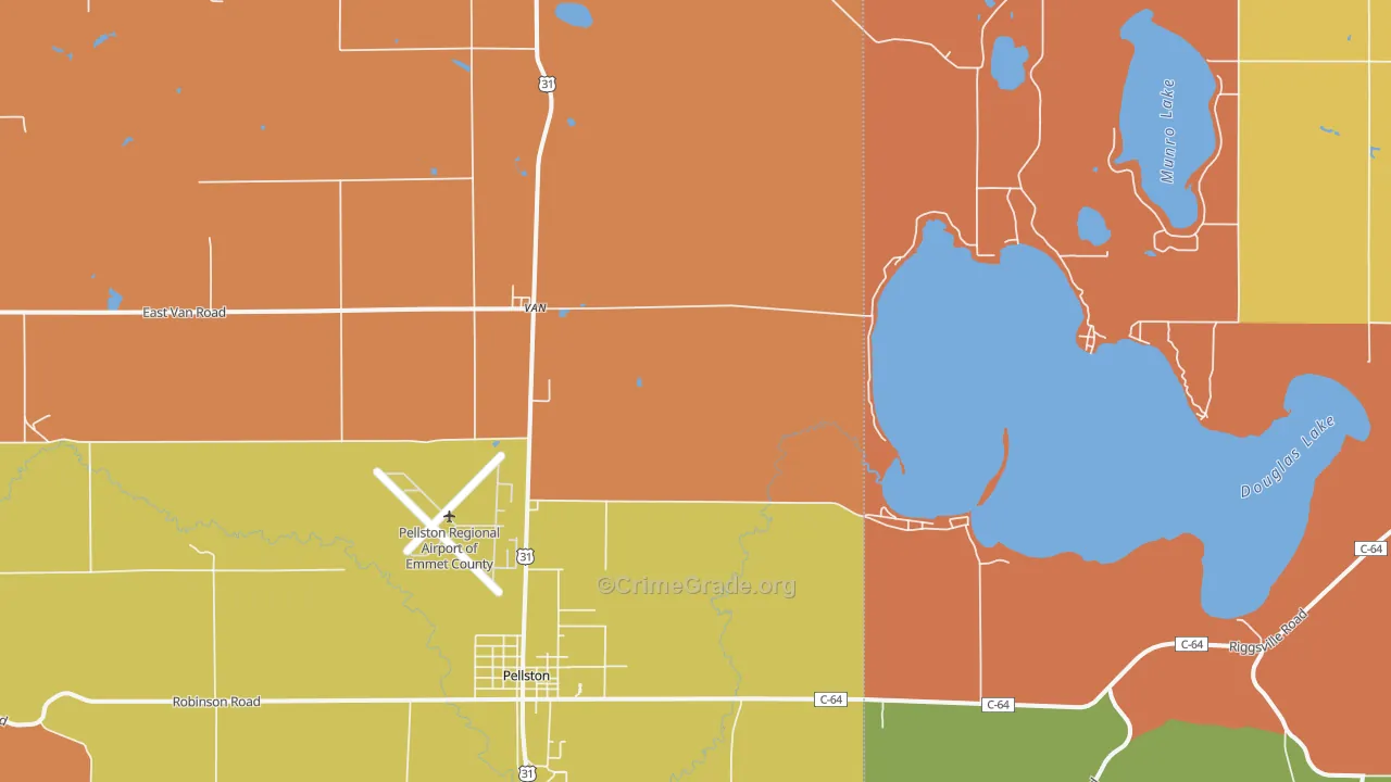 Van, MI Map of Burglary Rates