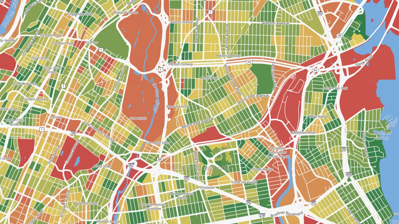 Van Nest, Bronx, NY Map of Burglary Rates