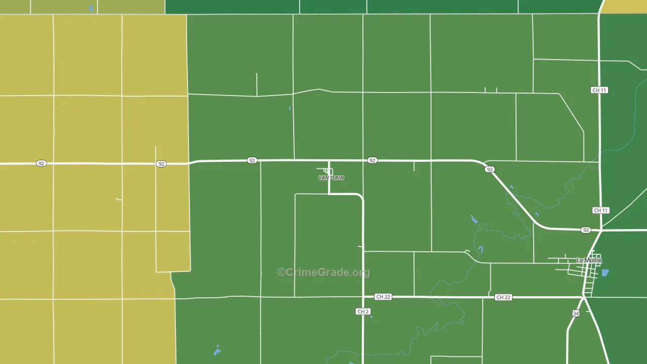 Van Orin, IL Map of Burglary Rates