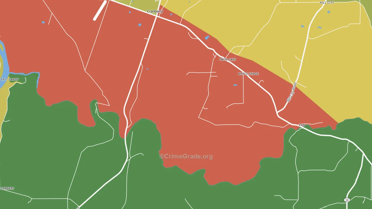 Van, PA Map of Burglary Rates