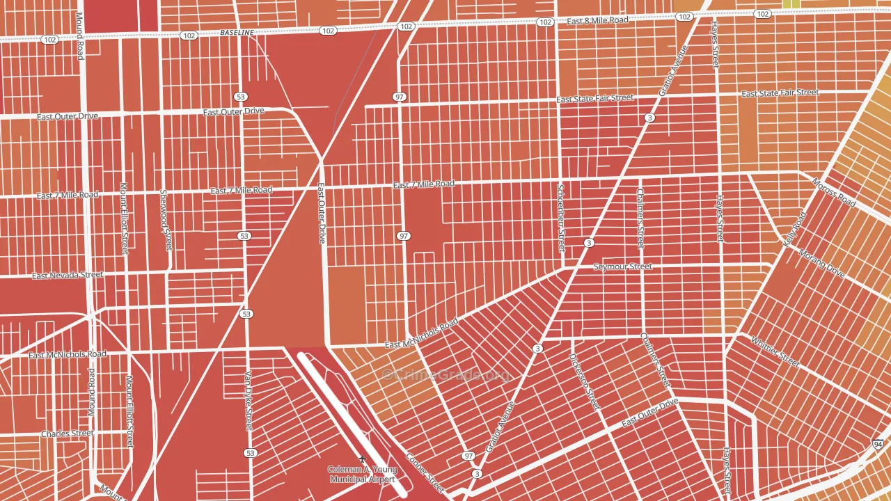 Van Steuban, Detroit, MI Map of Burglary Rates