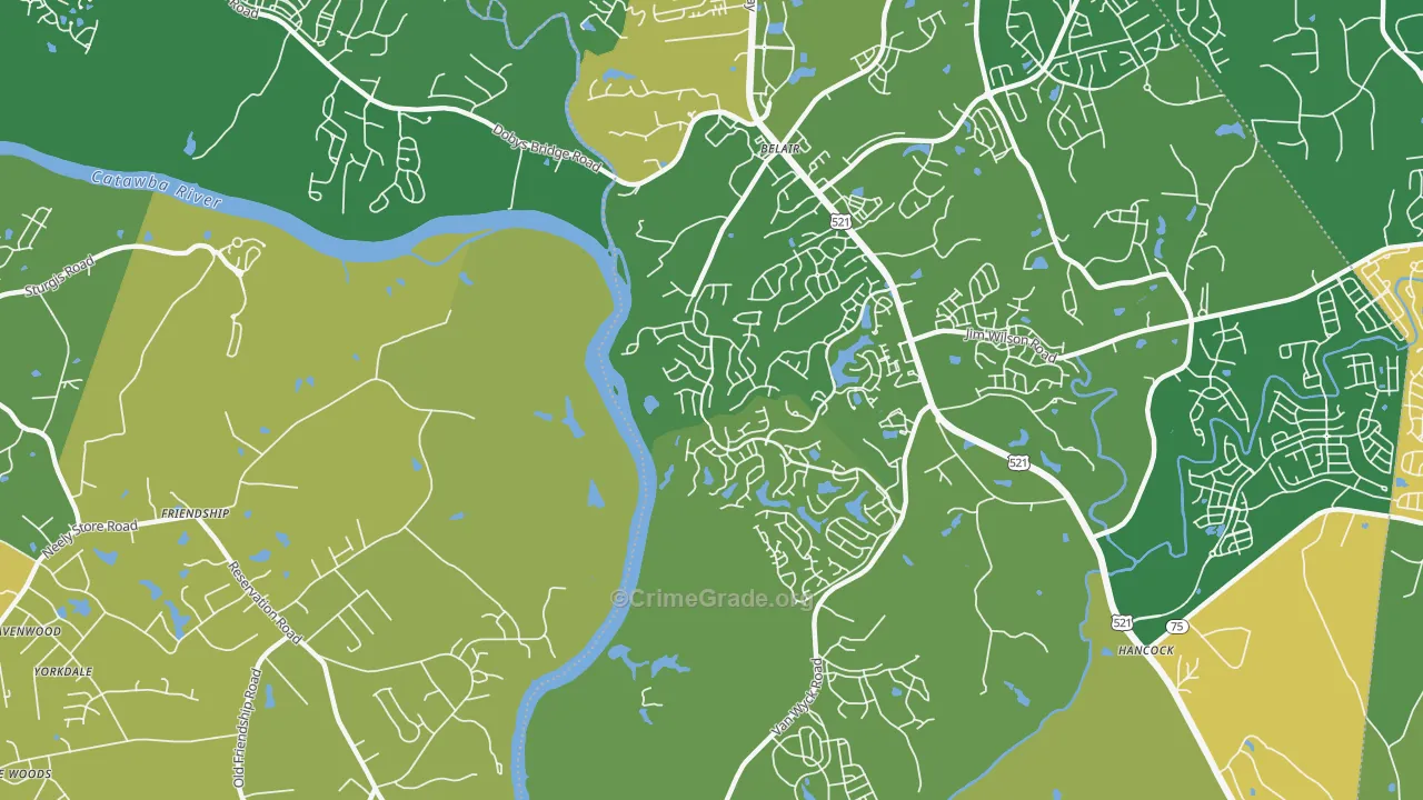 Van Wyck, SC Map of Burglary Rates