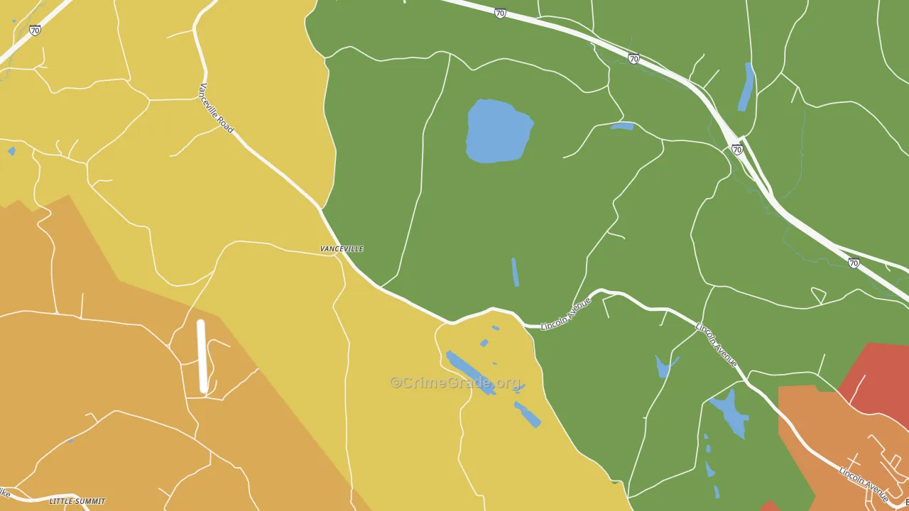 Vanceville, PA Map of Burglary Rates