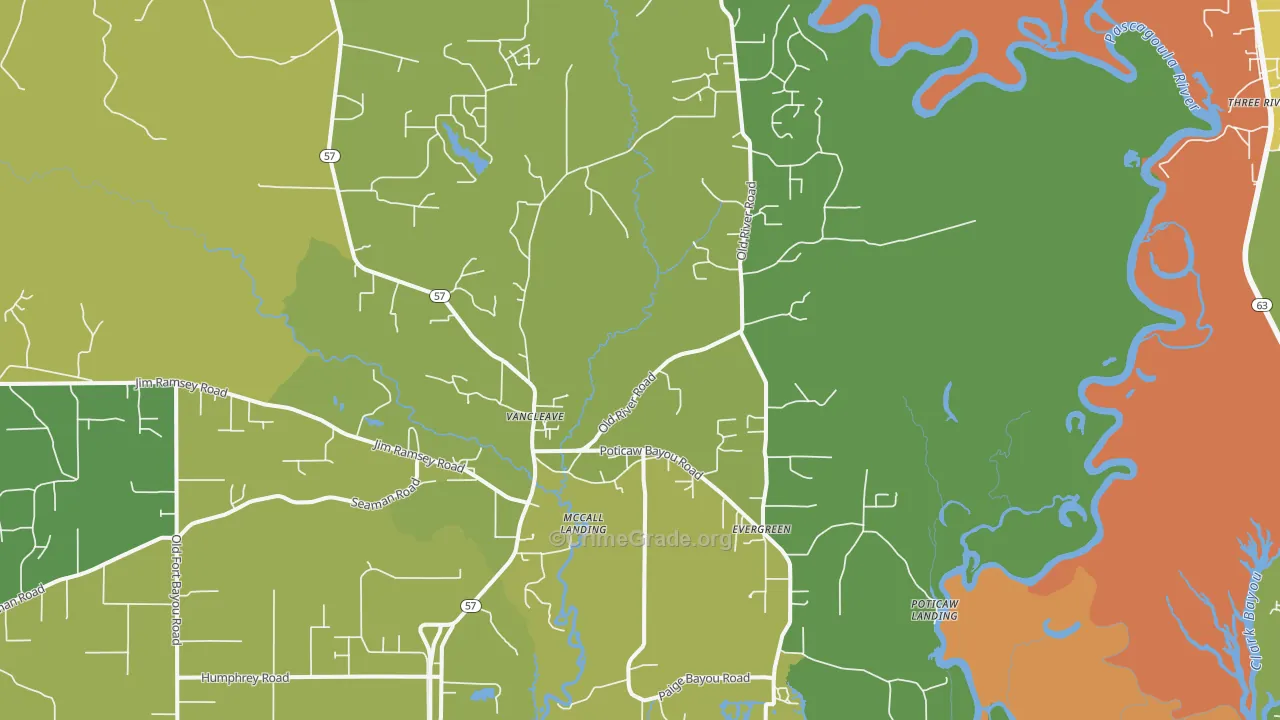 Vancleave, MS Map of Burglary Rates