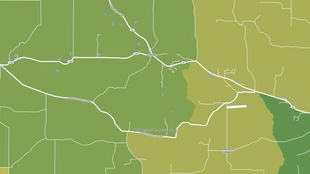 Vandalia, IN Map of Burglary Rates