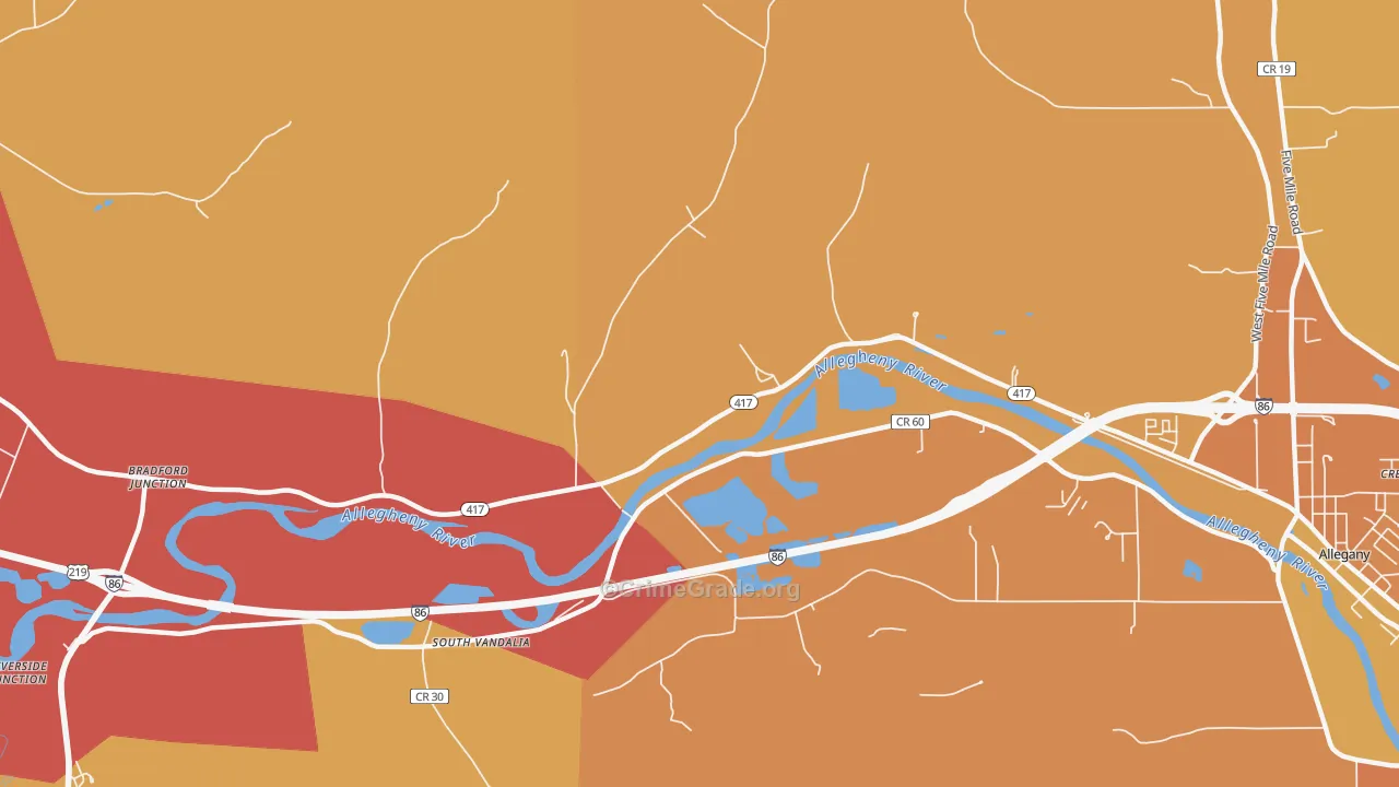 Vandalia, NY Map of Burglary Rates