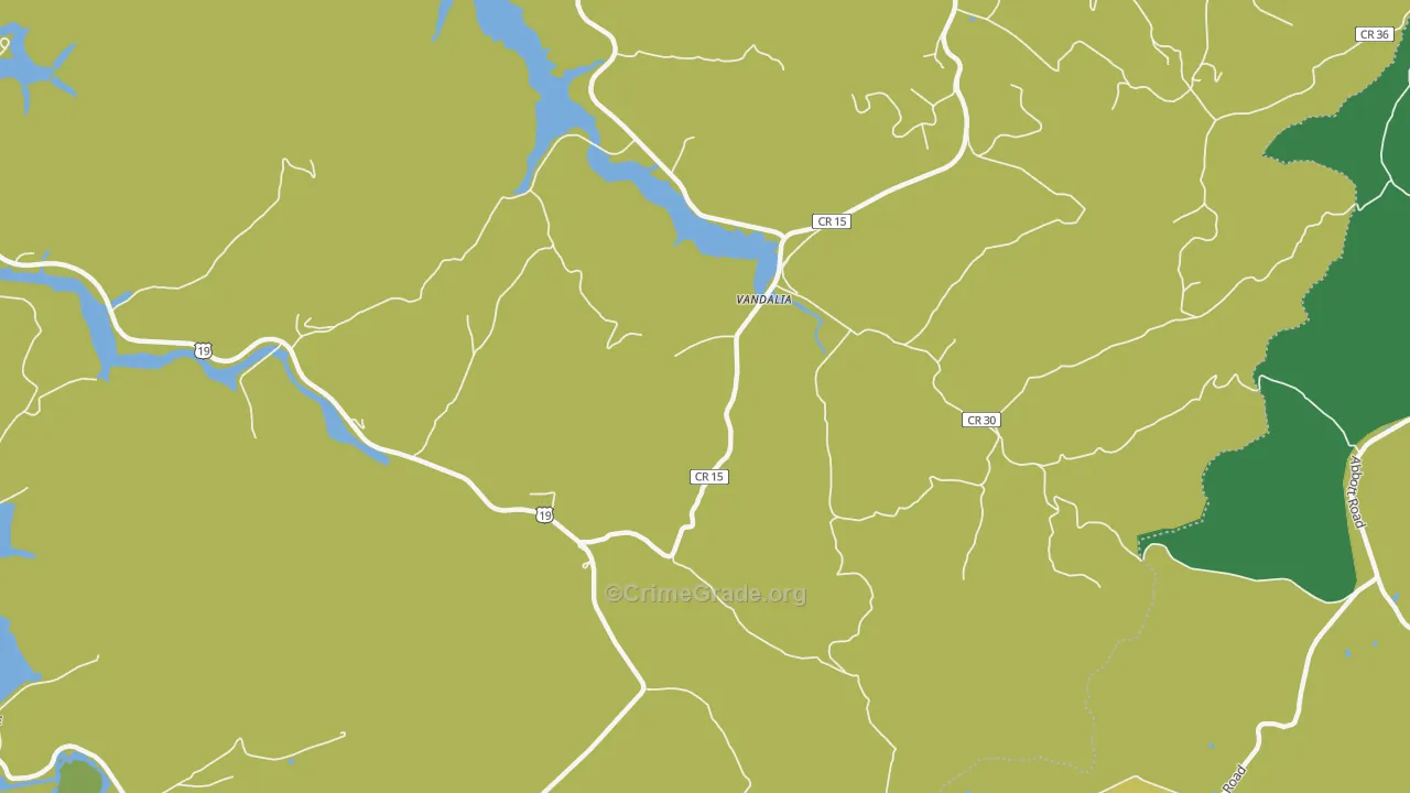 Vandalia, WV Map of Burglary Rates