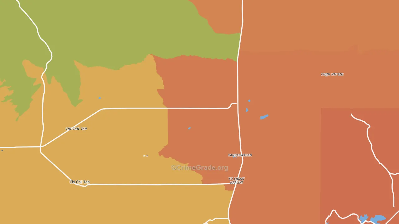 Vanderwagen, NM Map of Burglary Rates