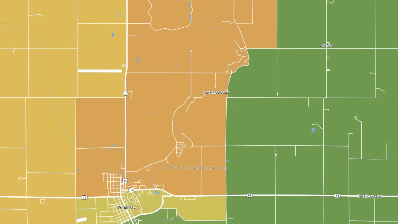 Vanmeter Park, IN Map of Burglary Rates