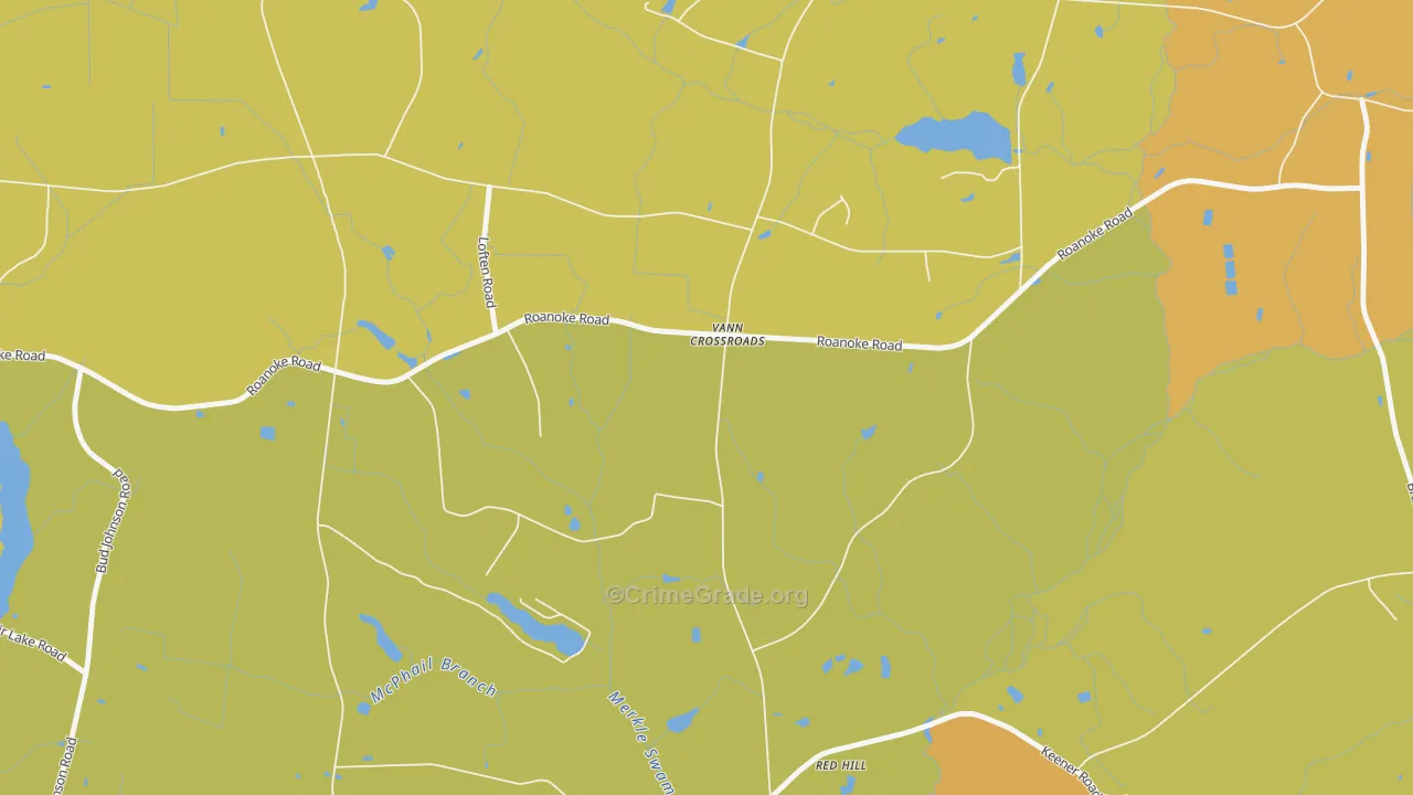 Vann Crossroads, NC Map of Burglary Rates