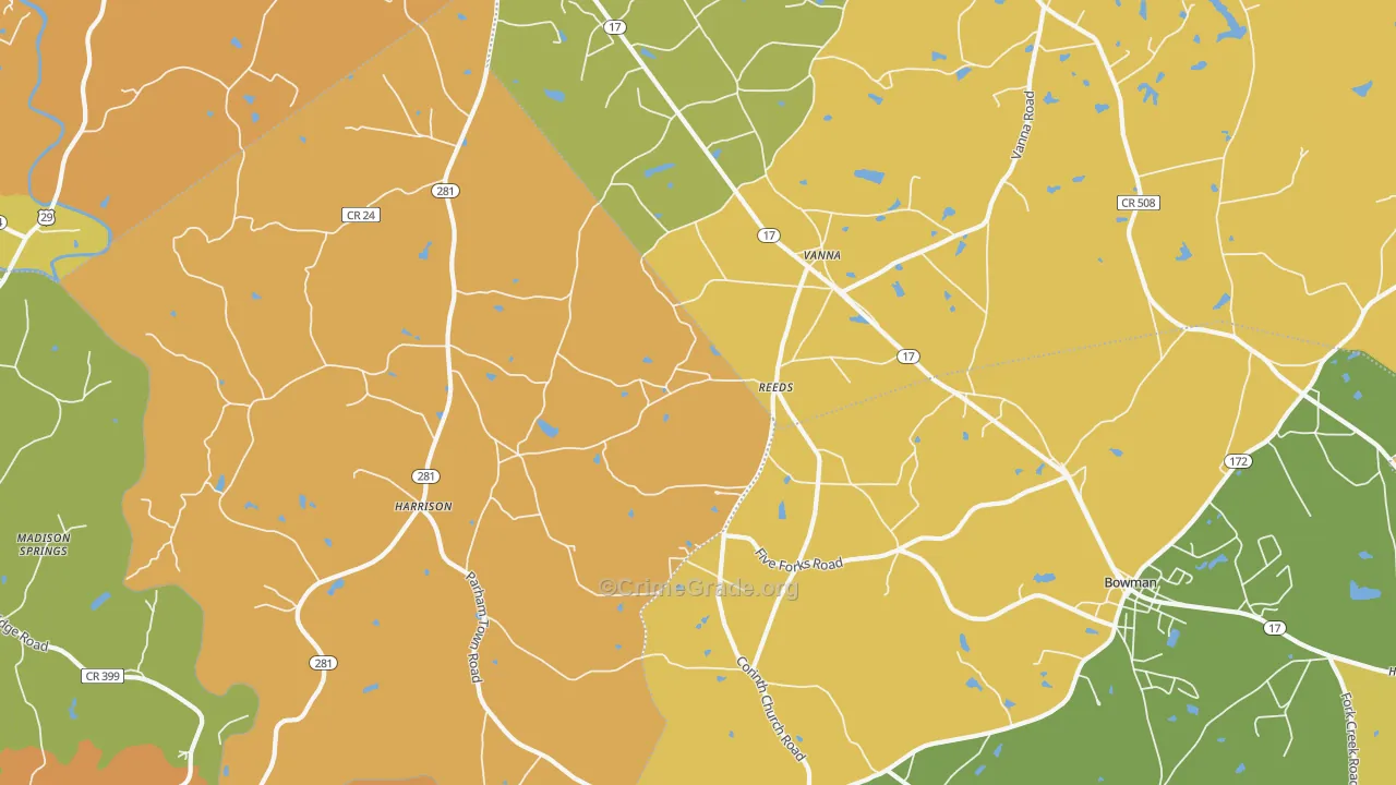 Vanna, GA Map of Burglary Rates