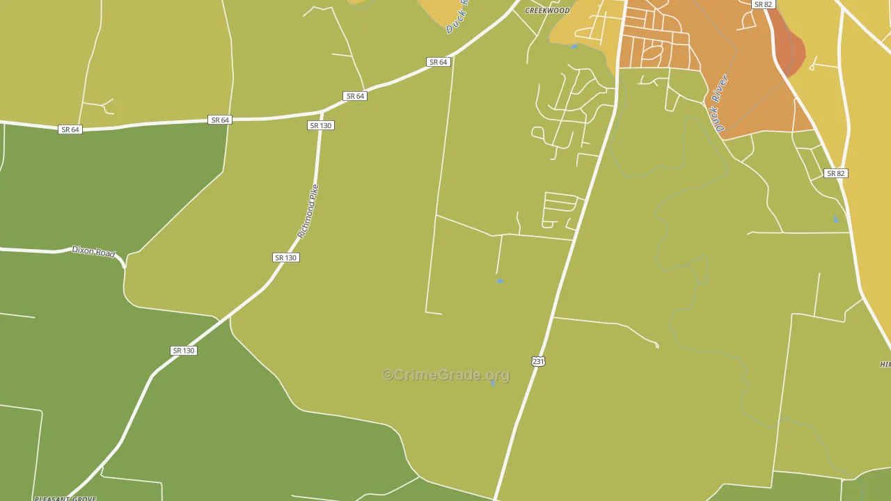 Vannatta, TN Map of Burglary Rates