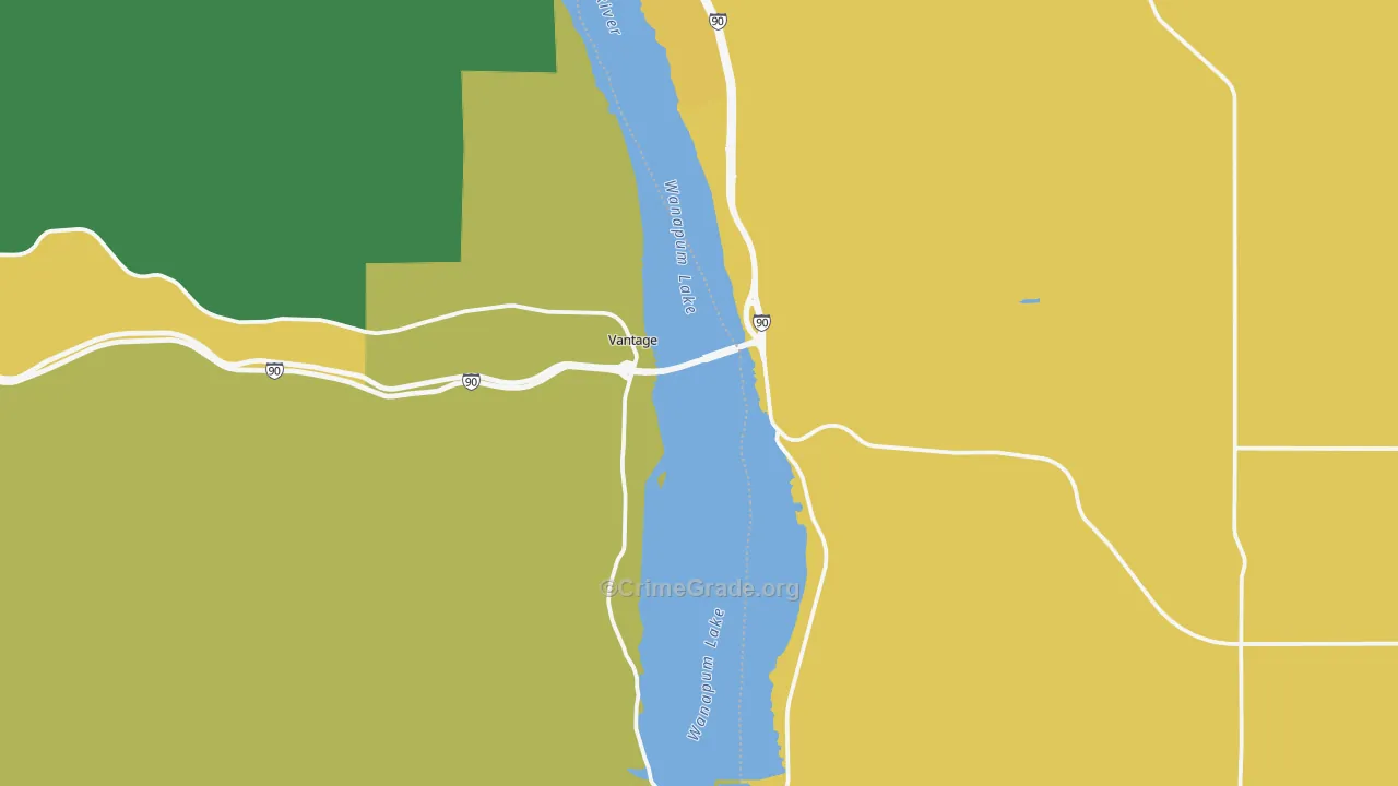 Vantage, WA Map of Burglary Rates
