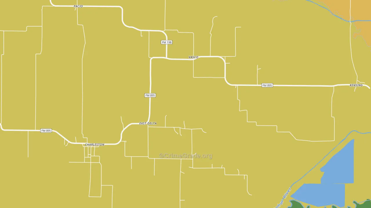 Vasco, TX Map of Burglary Rates
