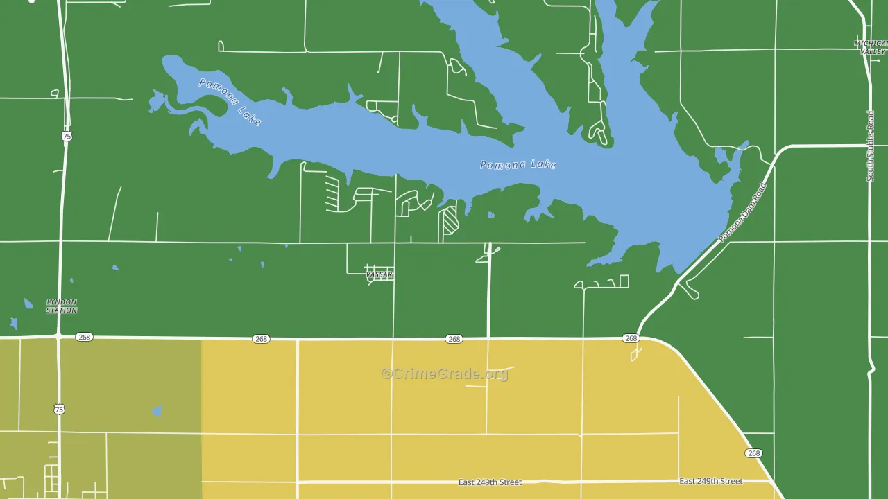 Vassar, KS Map of Burglary Rates