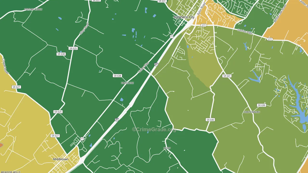 Vaucluse, VA Map of Burglary Rates