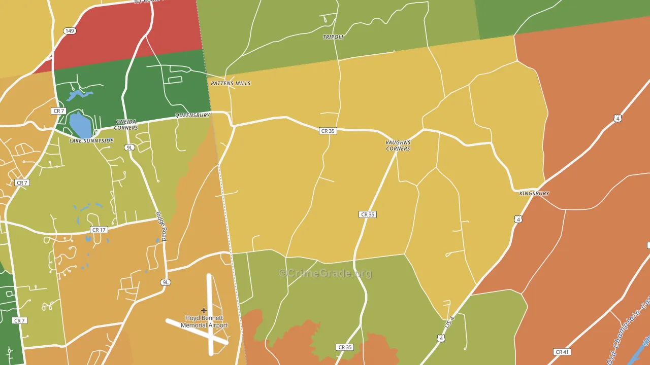 Vaughns Corners, NY Map of Burglary Rates