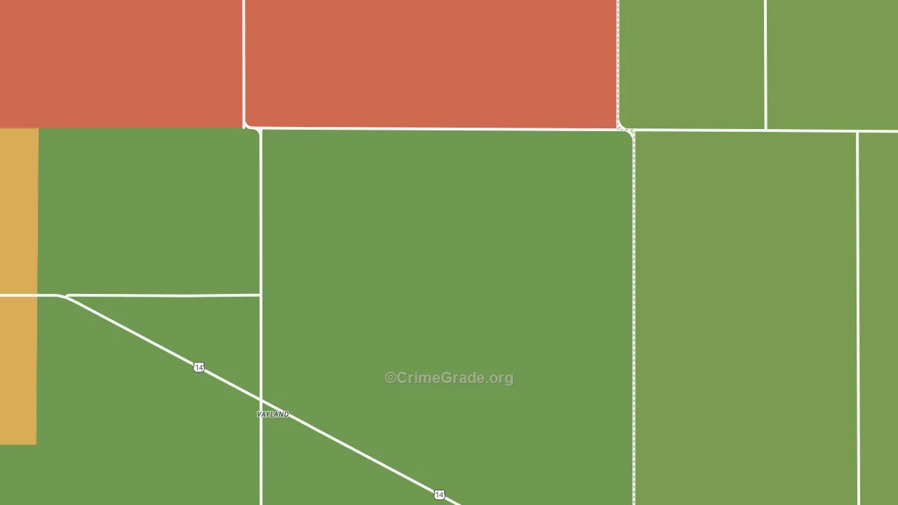 Vayland, SD Map of Burglary Rates
