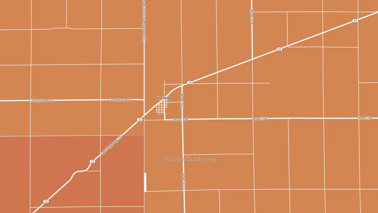 Venango, NE Map of Burglary Rates