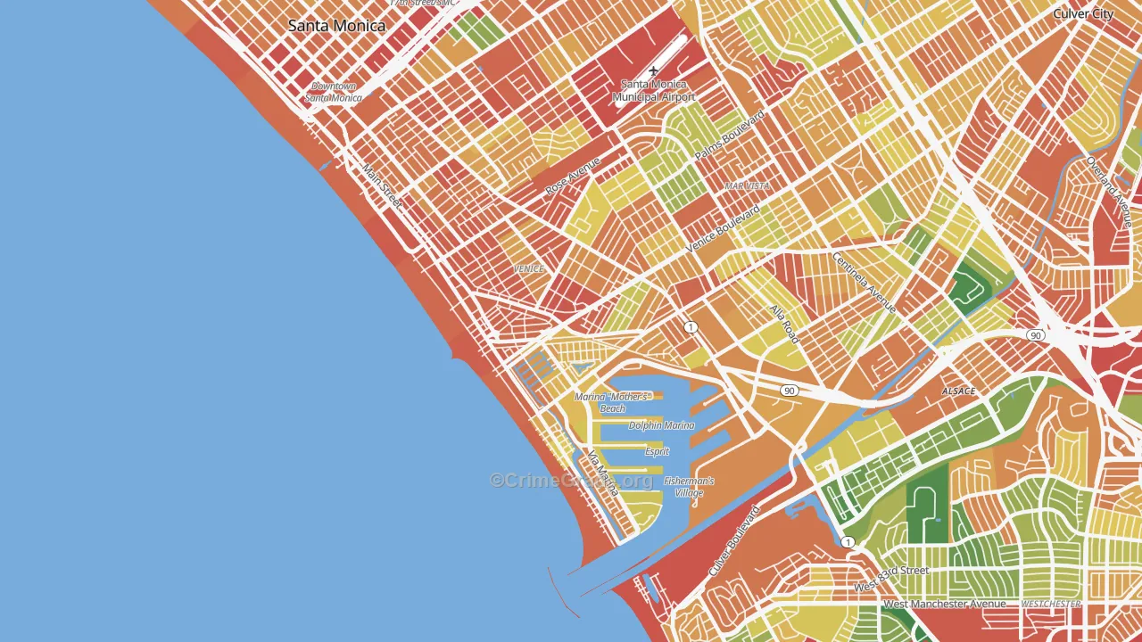 Venice, CA Map of Burglary Rates