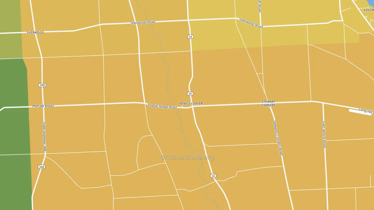 Venice Center, NY Map of Burglary Rates