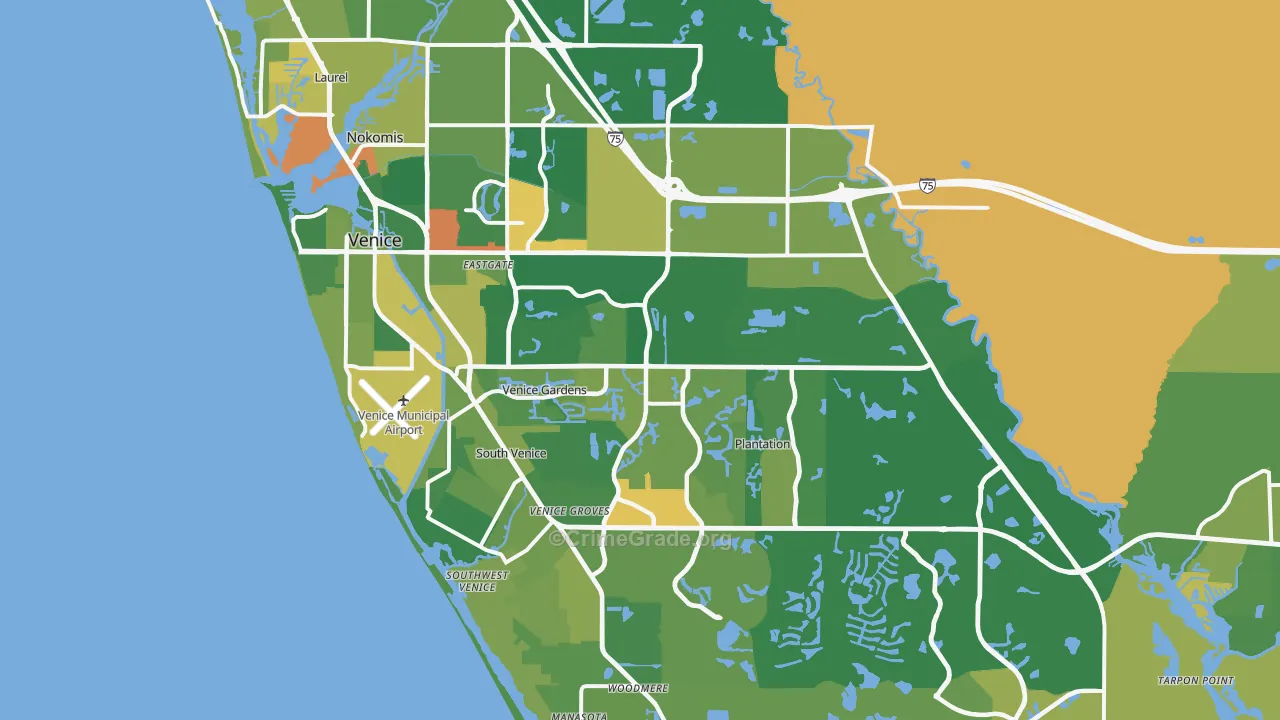 Venice, FL Map of Burglary Rates